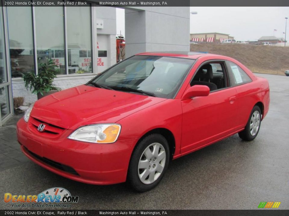 2002 Honda Civic EX Coupe Rally Red / Black Photo #2