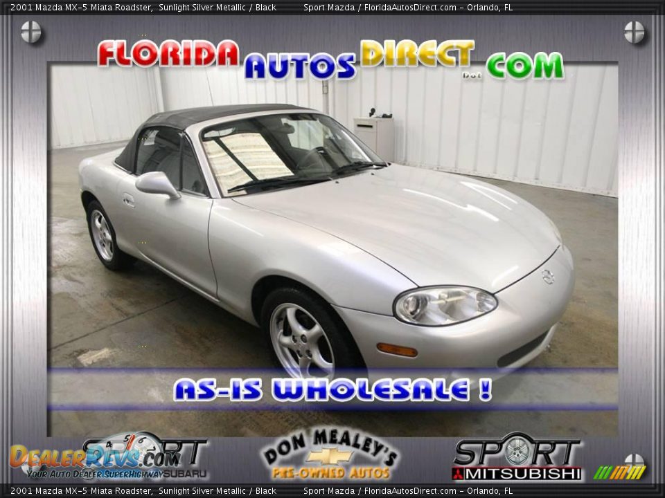 2001 Mazda MX-5 Miata Roadster Sunlight Silver Metallic / Black Photo #1