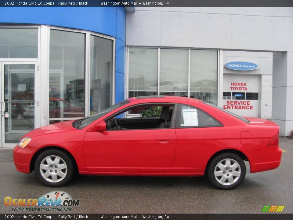 2002 Honda Civic EX Coupe Rally Red / Black Photo #3