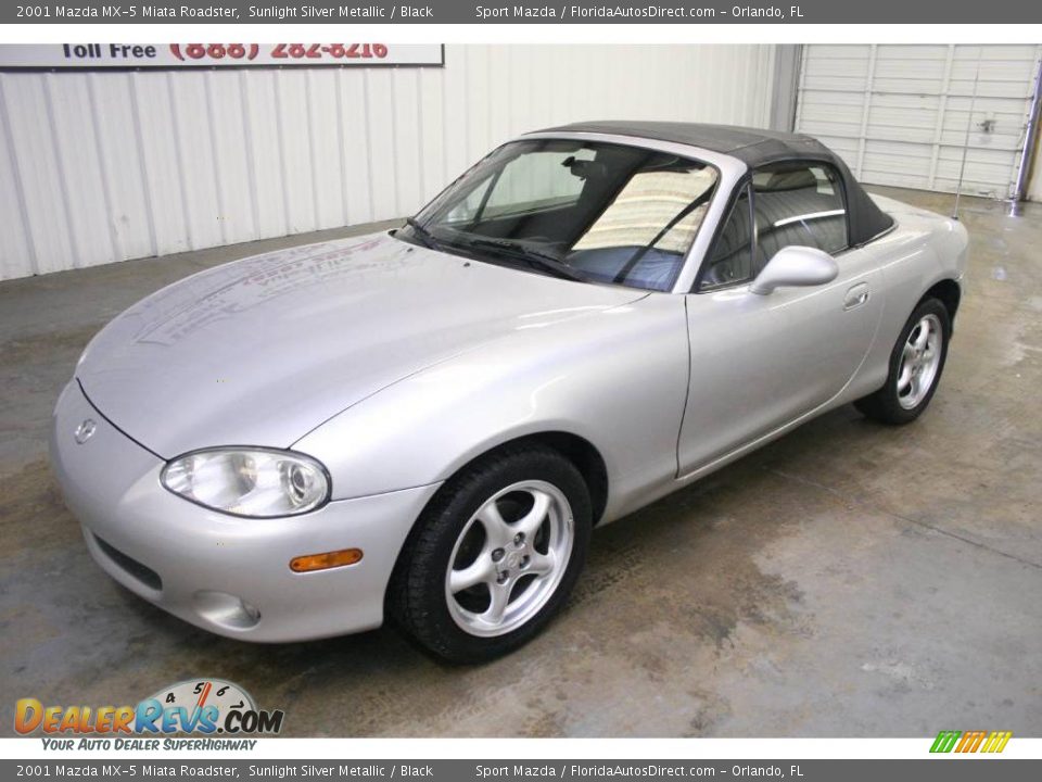 2001 Mazda MX-5 Miata Roadster Sunlight Silver Metallic / Black Photo #4