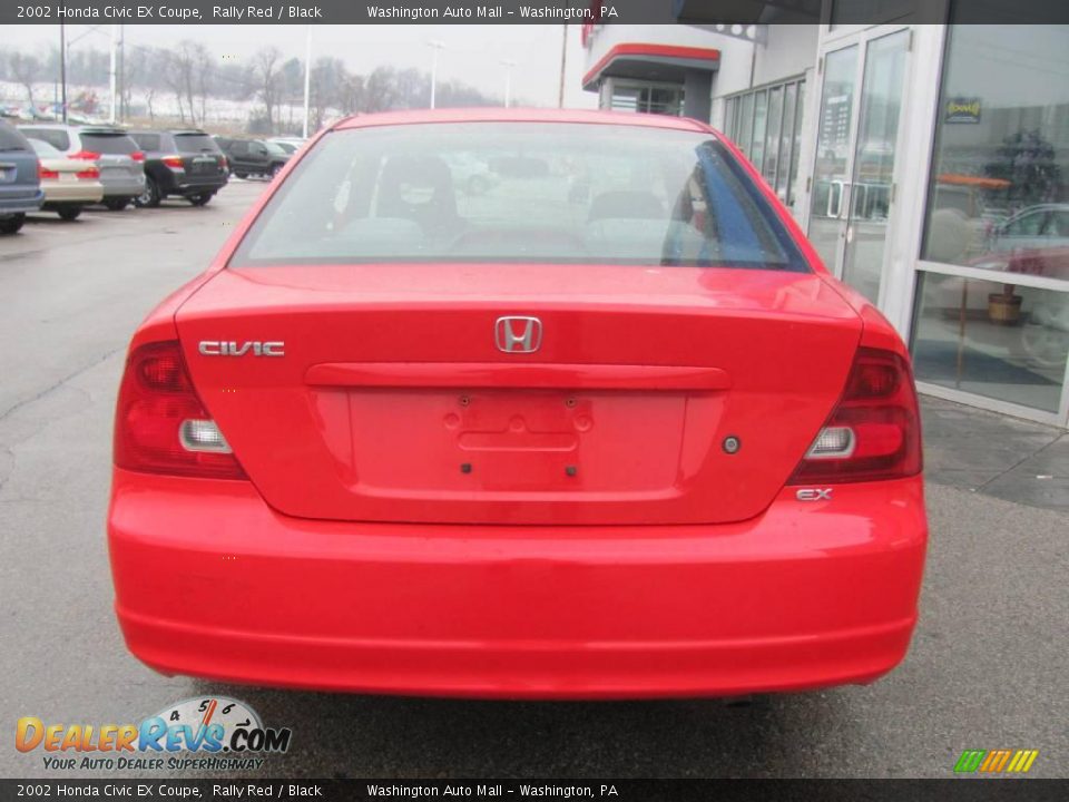 2002 Honda Civic EX Coupe Rally Red / Black Photo #7