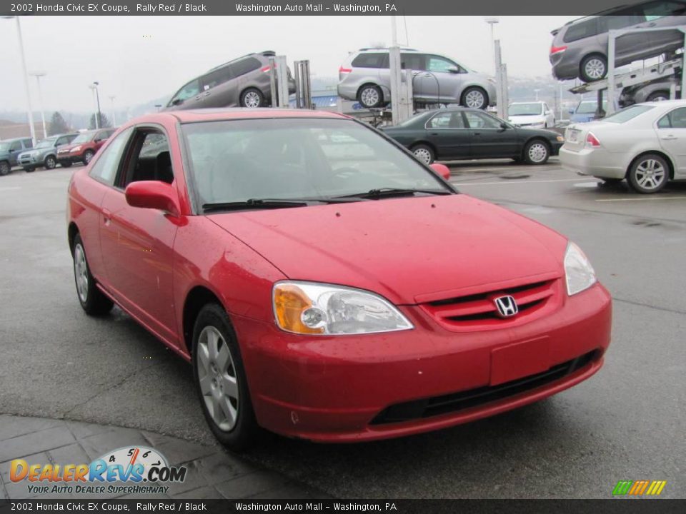 2002 Honda Civic EX Coupe Rally Red / Black Photo #9