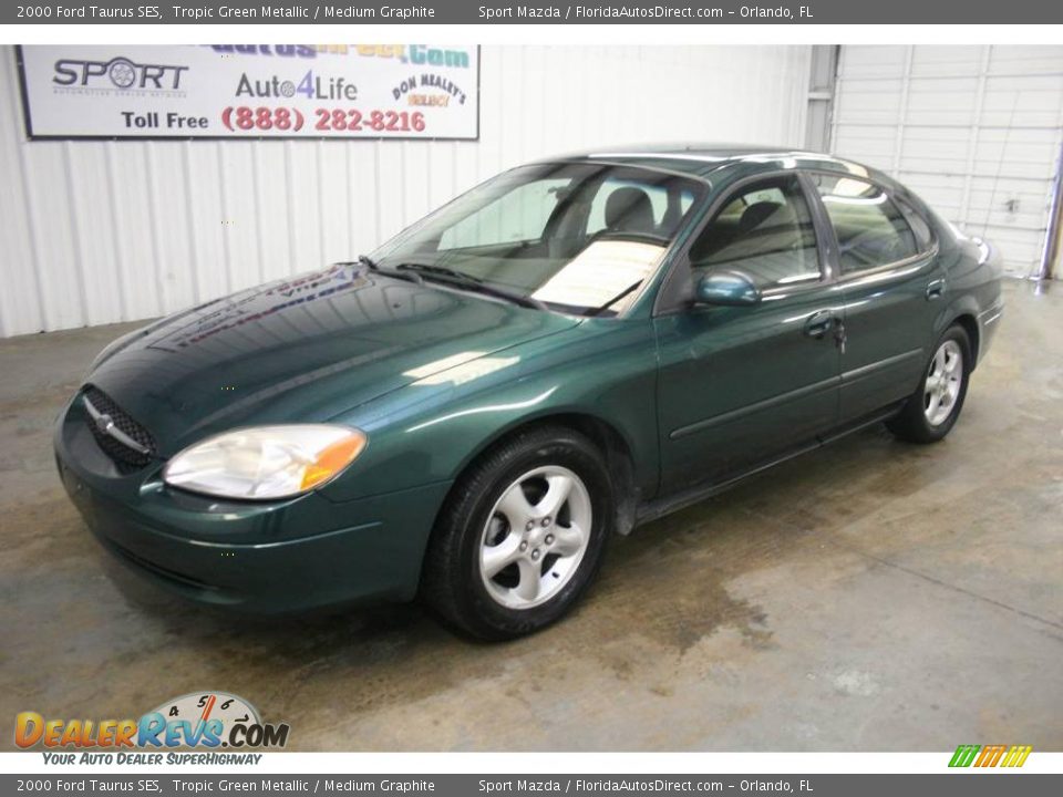 2000 Ford Taurus SES Tropic Green Metallic / Medium Graphite Photo #4