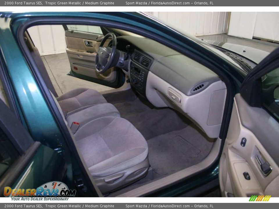 2000 Ford Taurus SES Tropic Green Metallic / Medium Graphite Photo #9