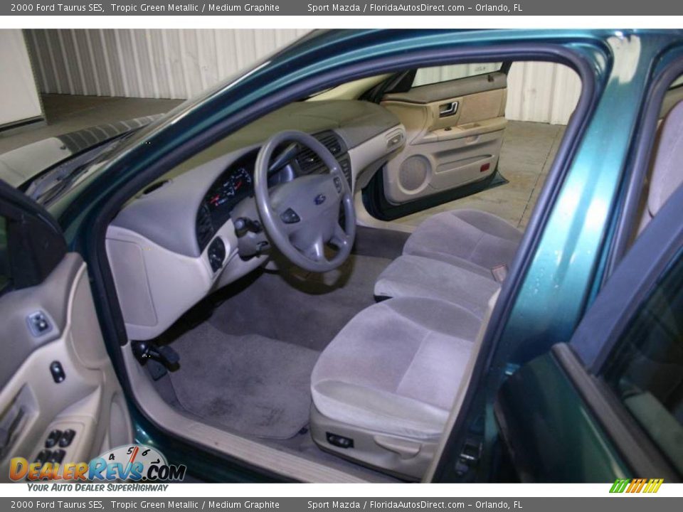 2000 Ford Taurus SES Tropic Green Metallic / Medium Graphite Photo #12