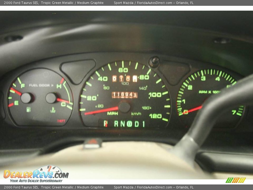2000 Ford Taurus SES Tropic Green Metallic / Medium Graphite Photo #14