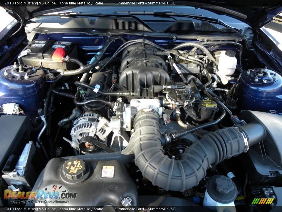 2010 Ford Mustang V6 Coupe Kona Blue Metallic / Stone Photo #15