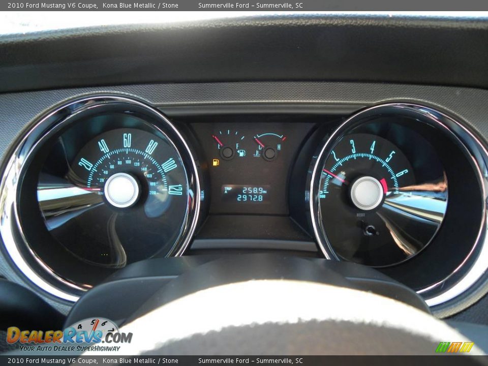 2010 Ford Mustang V6 Coupe Kona Blue Metallic / Stone Photo #18