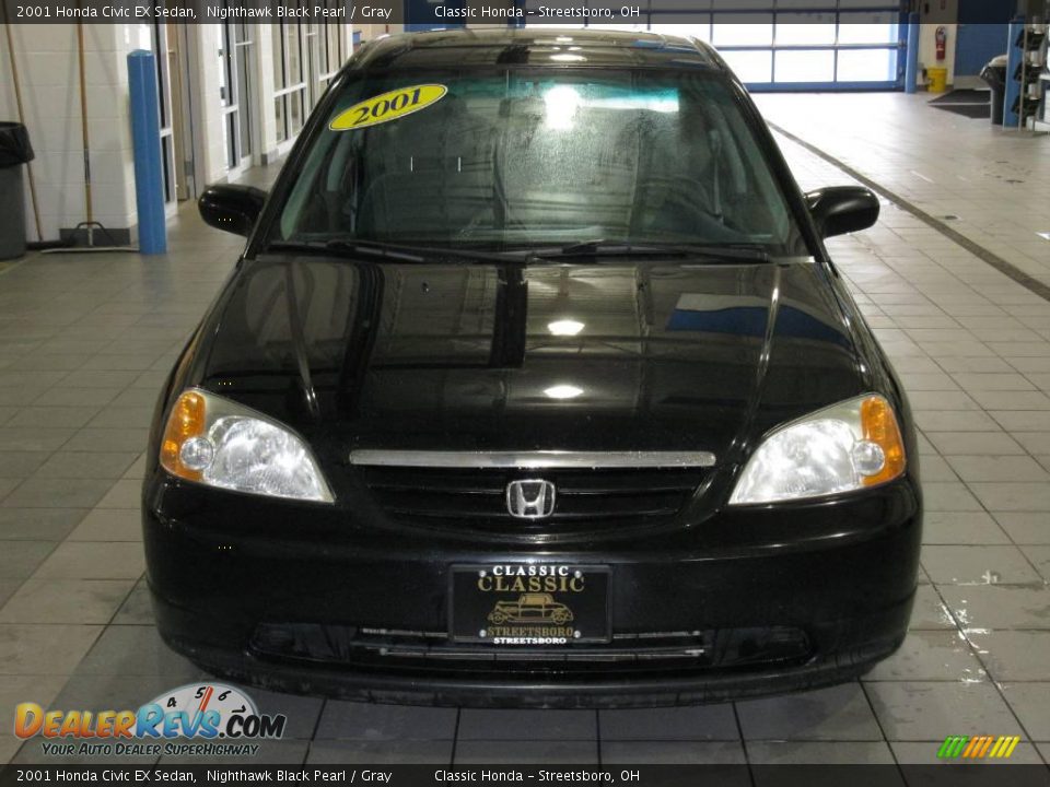 2001 Honda Civic EX Sedan Nighthawk Black Pearl / Gray Photo #5