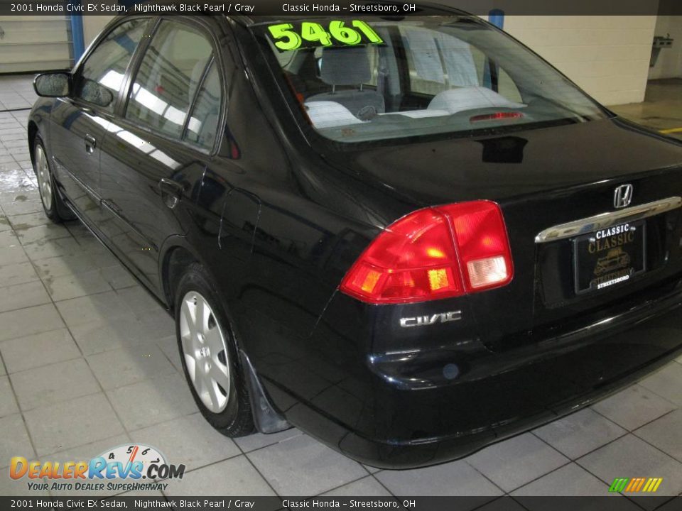 2001 Honda Civic EX Sedan Nighthawk Black Pearl / Gray Photo #7