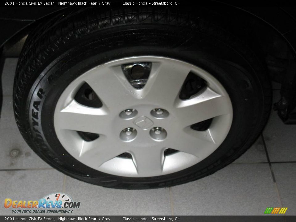 2001 Honda Civic EX Sedan Nighthawk Black Pearl / Gray Photo #9