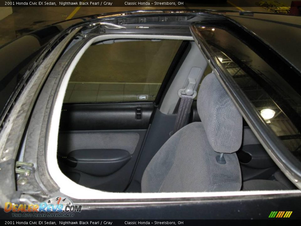 2001 Honda Civic EX Sedan Nighthawk Black Pearl / Gray Photo #11