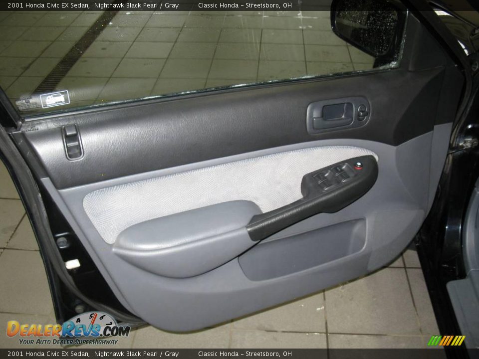 2001 Honda Civic EX Sedan Nighthawk Black Pearl / Gray Photo #12