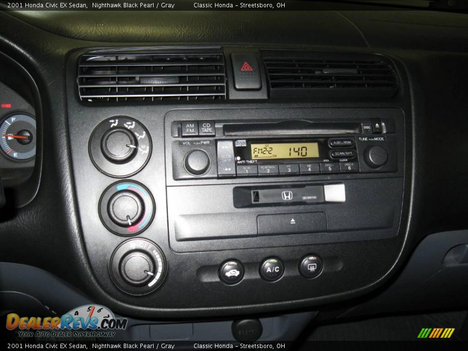 2001 Honda Civic EX Sedan Nighthawk Black Pearl / Gray Photo #17
