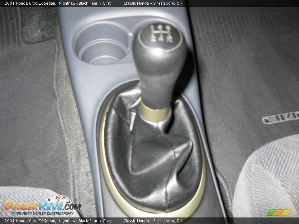2001 Honda Civic EX Sedan Nighthawk Black Pearl / Gray Photo #18