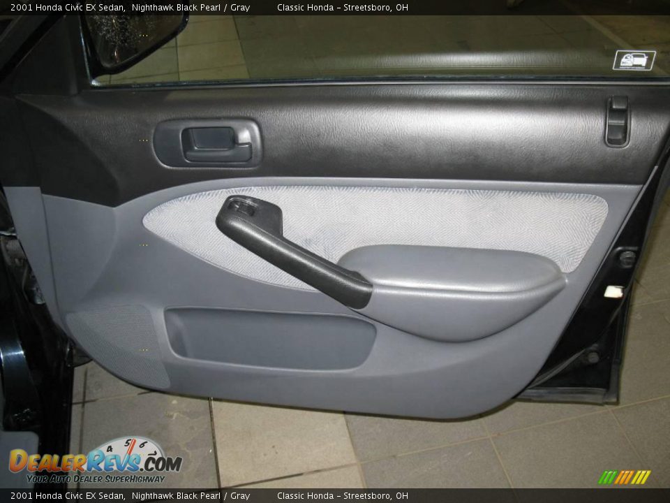 2001 Honda Civic EX Sedan Nighthawk Black Pearl / Gray Photo #23