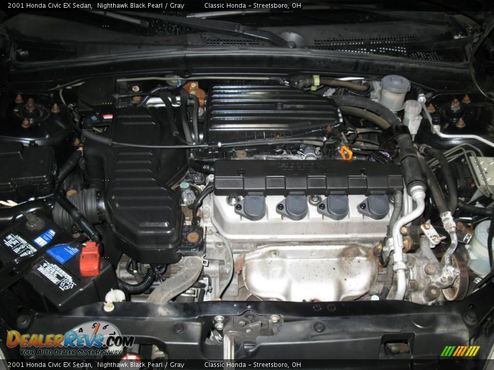 2001 Honda Civic EX Sedan Nighthawk Black Pearl / Gray Photo #25