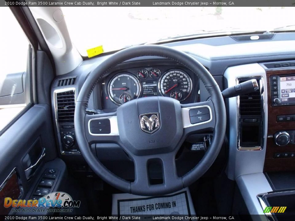 2010 Dodge Ram 3500 Laramie Crew Cab Dually Bright White / Dark Slate Photo #14