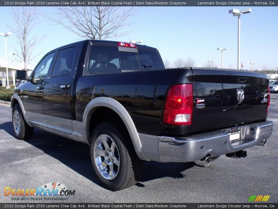 2010 Dodge Ram 1500 Laramie Crew Cab 4x4 Brilliant Black Crystal Pearl / Dark Slate/Medium Graystone Photo #2