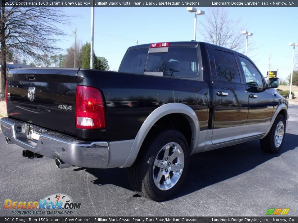 2010 Dodge Ram 1500 Laramie Crew Cab 4x4 Brilliant Black Crystal Pearl / Dark Slate/Medium Graystone Photo #3