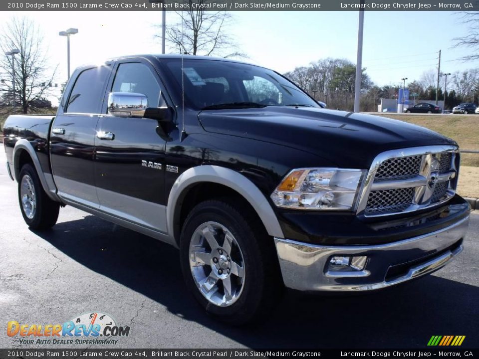 2010 Dodge Ram 1500 Laramie Crew Cab 4x4 Brilliant Black Crystal Pearl / Dark Slate/Medium Graystone Photo #4