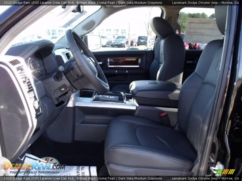 2010 Dodge Ram 1500 Laramie Crew Cab 4x4 Brilliant Black Crystal Pearl / Dark Slate/Medium Graystone Photo #7