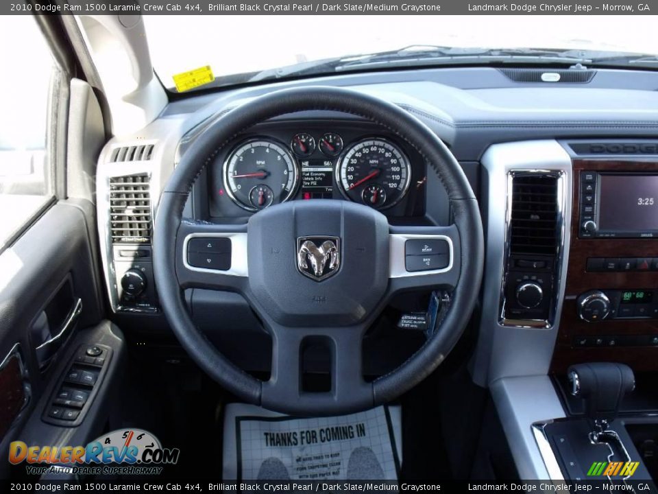 2010 Dodge Ram 1500 Laramie Crew Cab 4x4 Brilliant Black Crystal Pearl / Dark Slate/Medium Graystone Photo #13