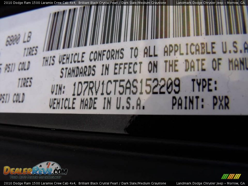 2010 Dodge Ram 1500 Laramie Crew Cab 4x4 Brilliant Black Crystal Pearl / Dark Slate/Medium Graystone Photo #16