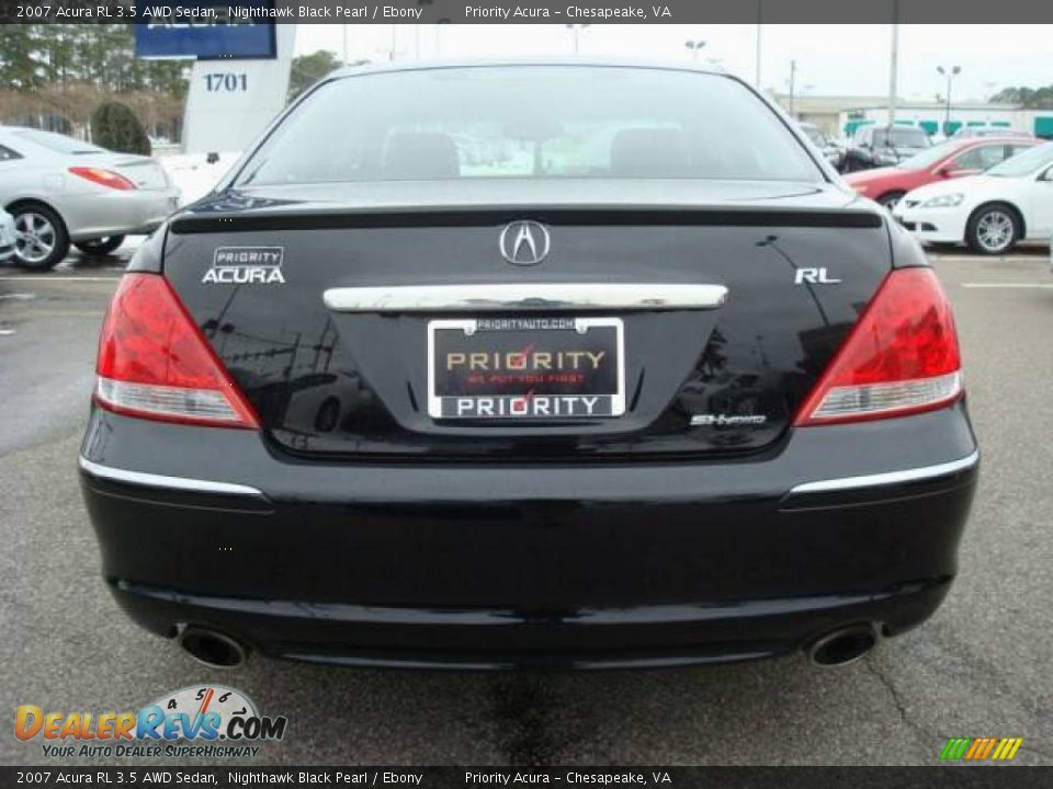 2007 Acura RL 3.5 AWD Sedan Nighthawk Black Pearl / Ebony Photo #4