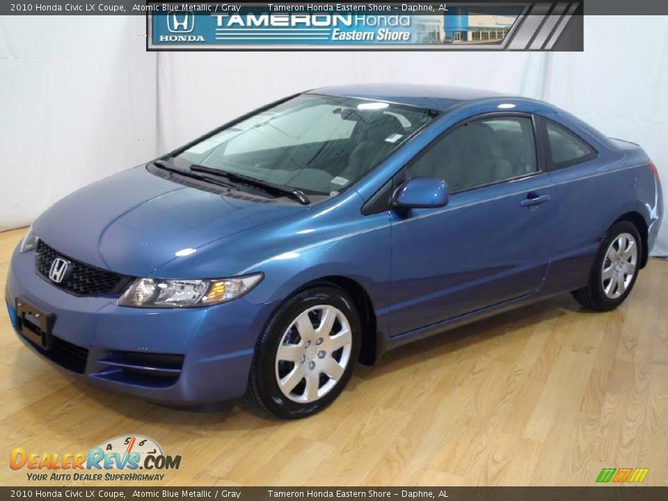 2010 Honda Civic LX Coupe Atomic Blue Metallic / Gray Photo #1