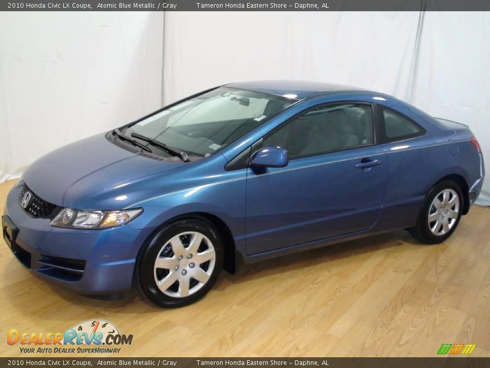 2010 Honda Civic LX Coupe Atomic Blue Metallic / Gray Photo #2