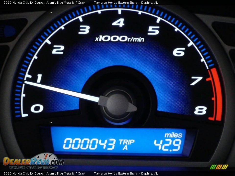 2010 Honda Civic LX Coupe Atomic Blue Metallic / Gray Photo #10