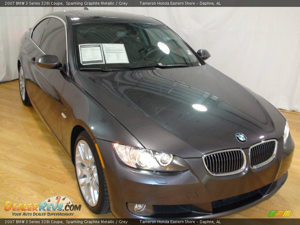 2007 BMW 3 Series 328i Coupe Sparkling Graphite Metallic / Grey Photo #3