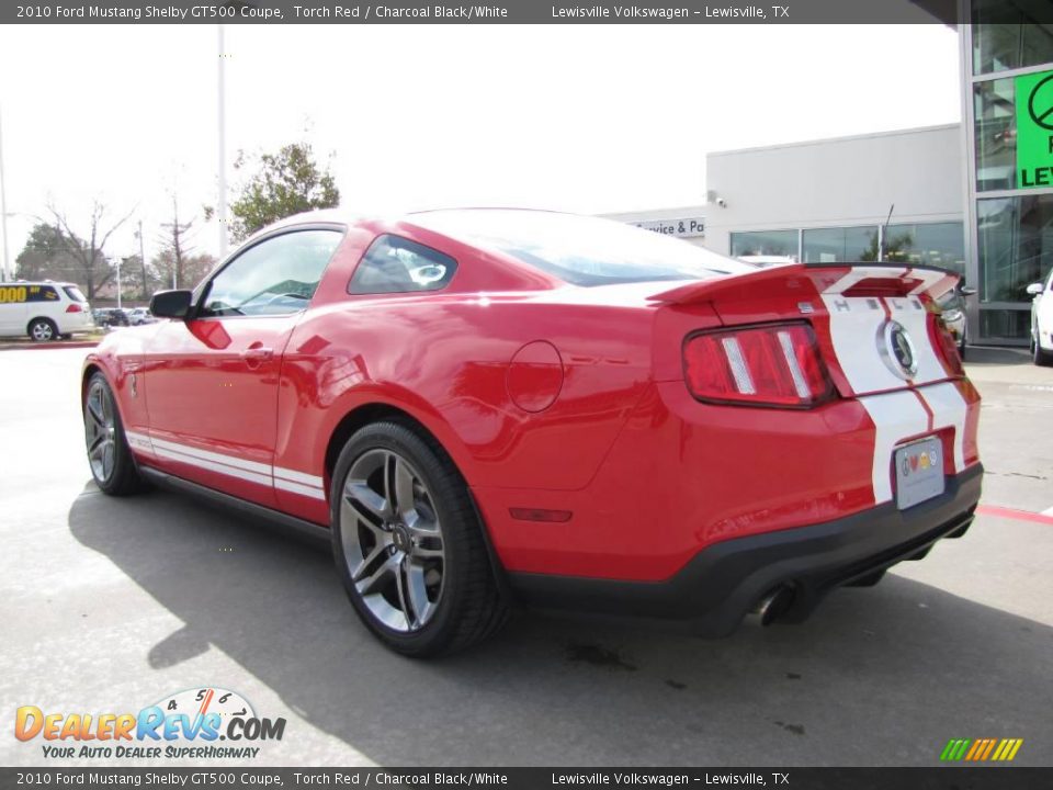 2010 Ford Mustang Shelby GT500 Coupe Torch Red / Charcoal Black/White Photo #3