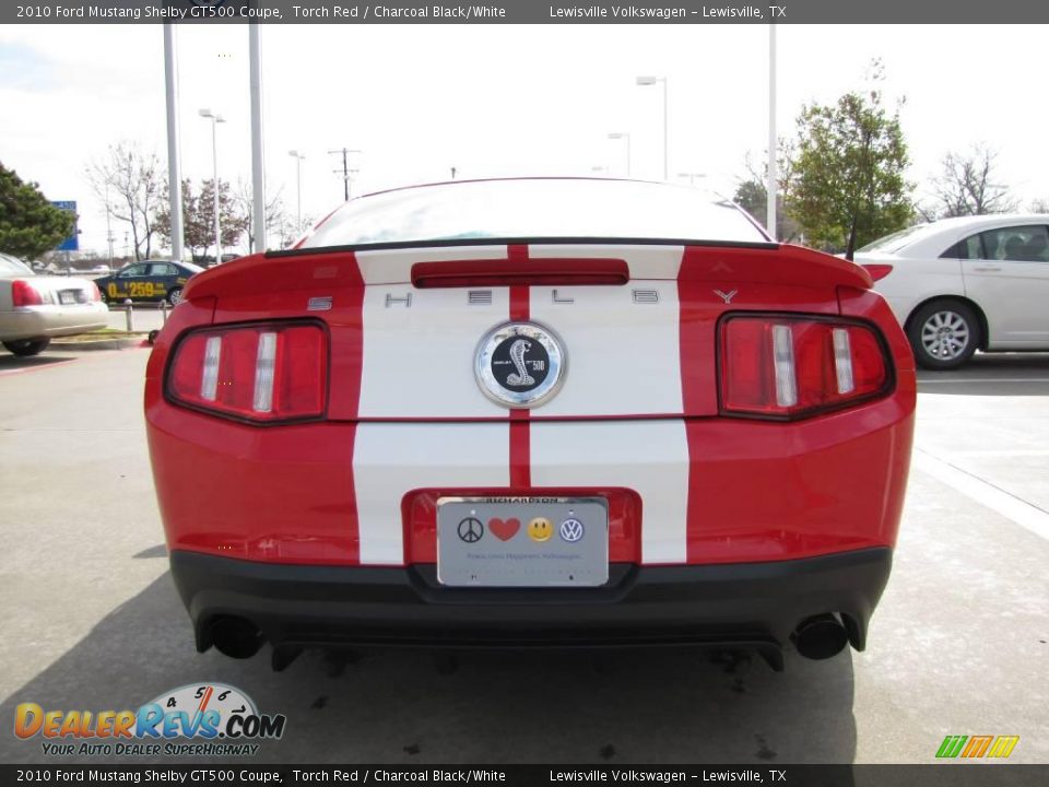 2010 Ford Mustang Shelby GT500 Coupe Torch Red / Charcoal Black/White Photo #4
