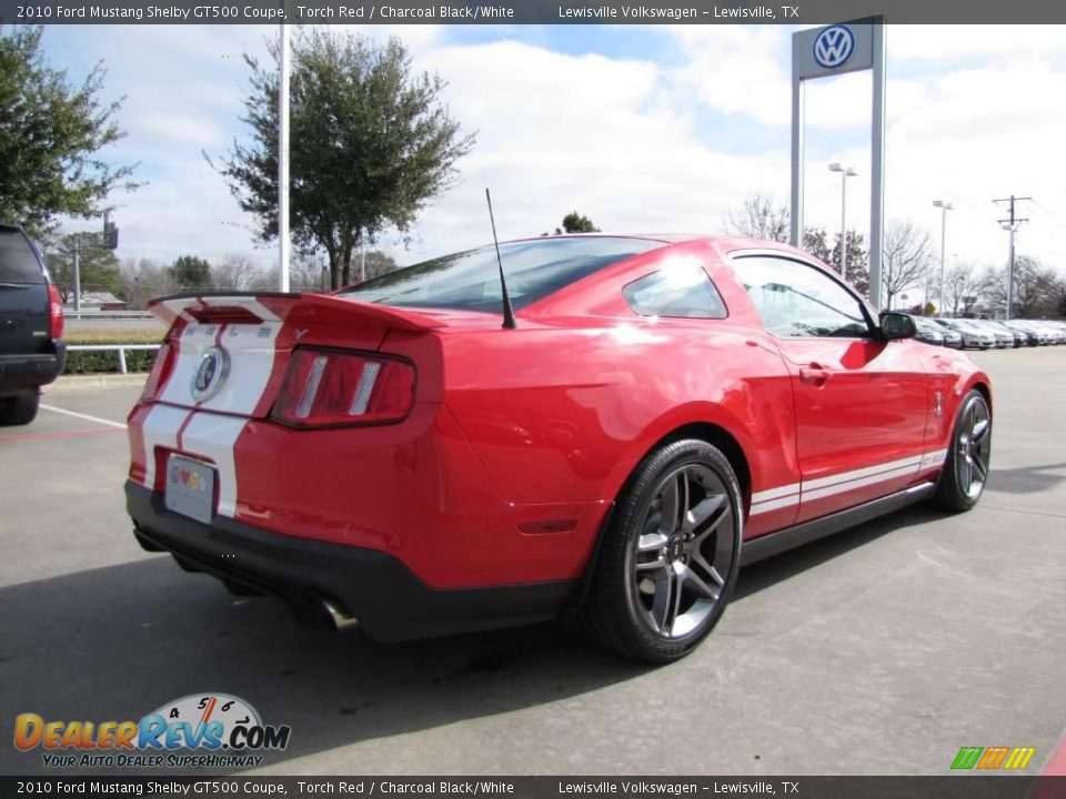 2010 Ford Mustang Shelby GT500 Coupe Torch Red / Charcoal Black/White Photo #5