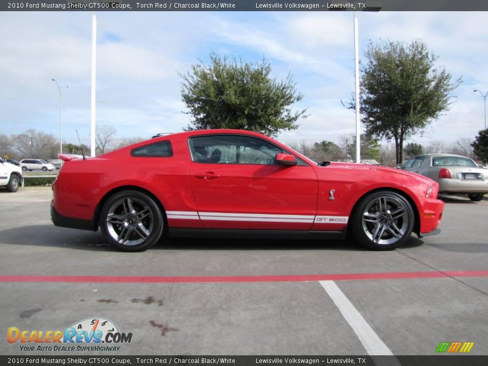 2010 Ford Mustang Shelby GT500 Coupe Torch Red / Charcoal Black/White Photo #6