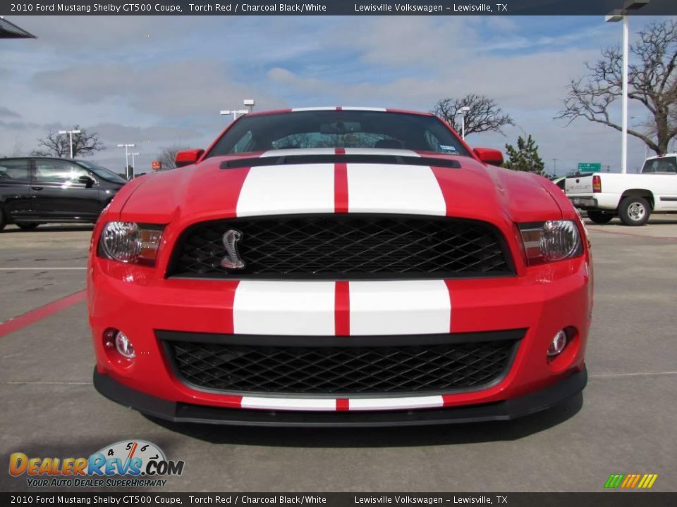 2010 Ford Mustang Shelby GT500 Coupe Torch Red / Charcoal Black/White Photo #8