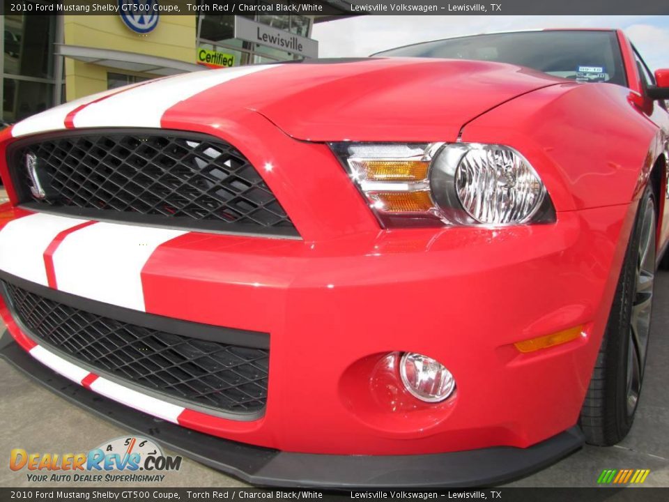 2010 Ford Mustang Shelby GT500 Coupe Torch Red / Charcoal Black/White Photo #9