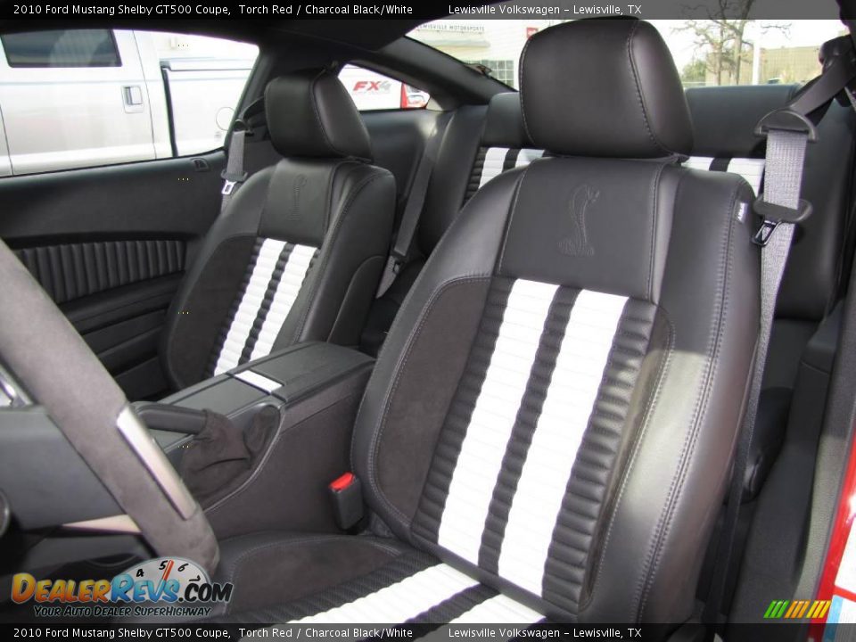 2010 Ford Mustang Shelby GT500 Coupe Torch Red / Charcoal Black/White Photo #10