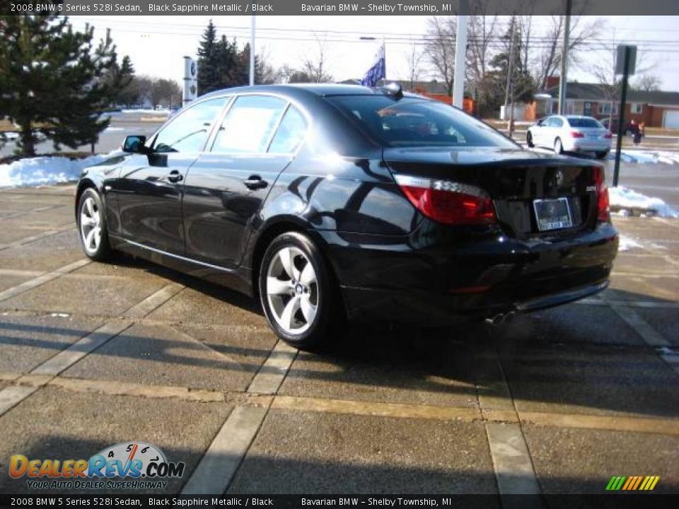2008 BMW 5 Series 528i Sedan Black Sapphire Metallic / Black Photo #6