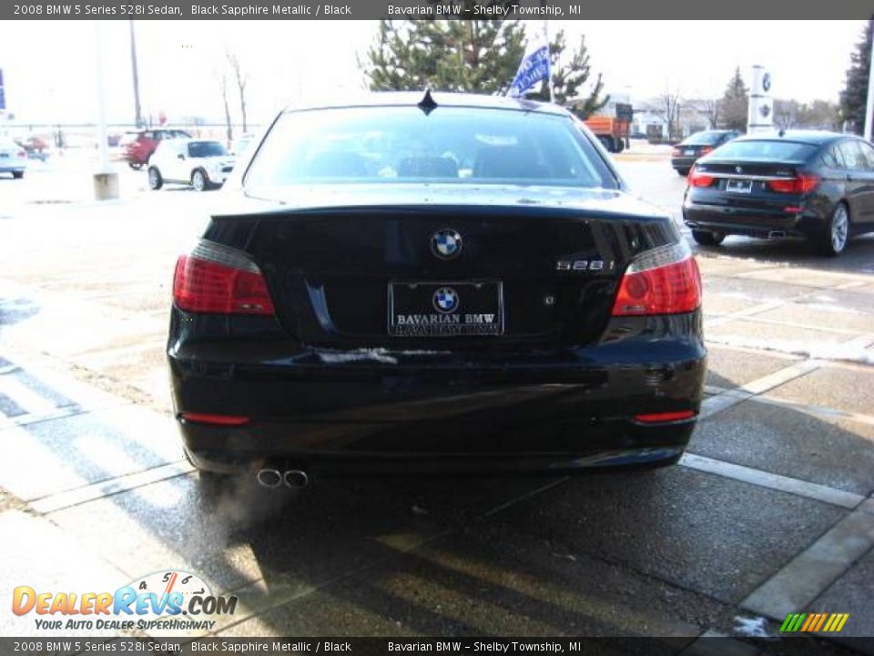 2008 BMW 5 Series 528i Sedan Black Sapphire Metallic / Black Photo #7