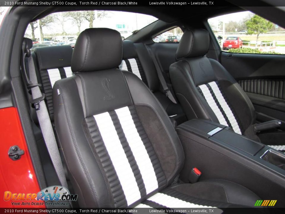 2010 Ford Mustang Shelby GT500 Coupe Torch Red / Charcoal Black/White Photo #12