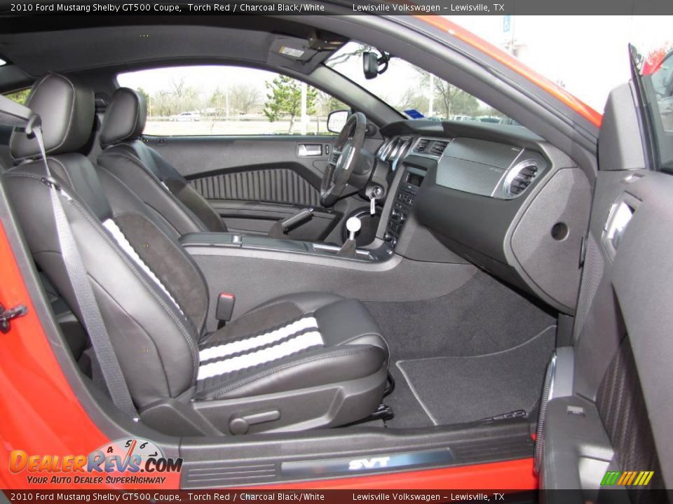 2010 Ford Mustang Shelby GT500 Coupe Torch Red / Charcoal Black/White Photo #13