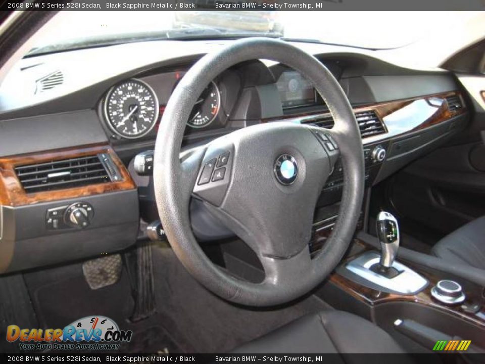 2008 BMW 5 Series 528i Sedan Black Sapphire Metallic / Black Photo #13