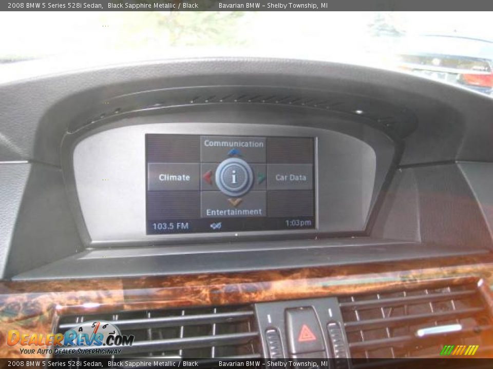 2008 BMW 5 Series 528i Sedan Black Sapphire Metallic / Black Photo #21