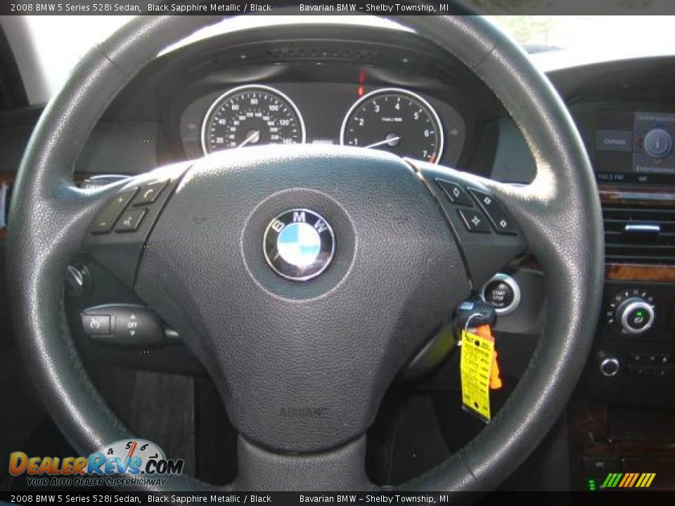 2008 BMW 5 Series 528i Sedan Black Sapphire Metallic / Black Photo #23