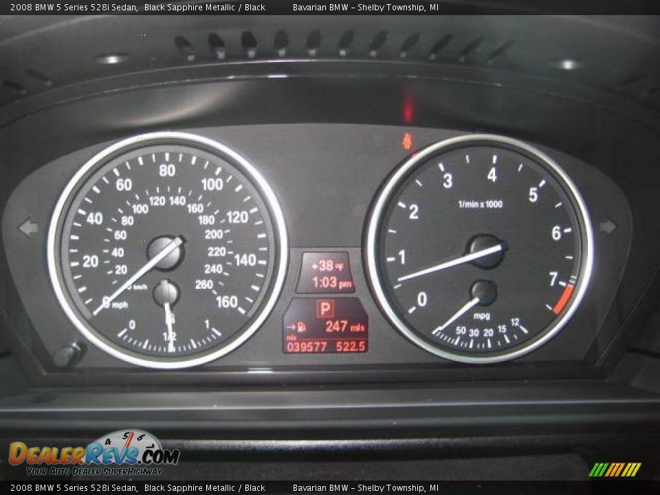 2008 BMW 5 Series 528i Sedan Black Sapphire Metallic / Black Photo #24
