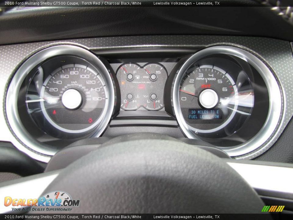 2010 Ford Mustang Shelby GT500 Coupe Torch Red / Charcoal Black/White Photo #31