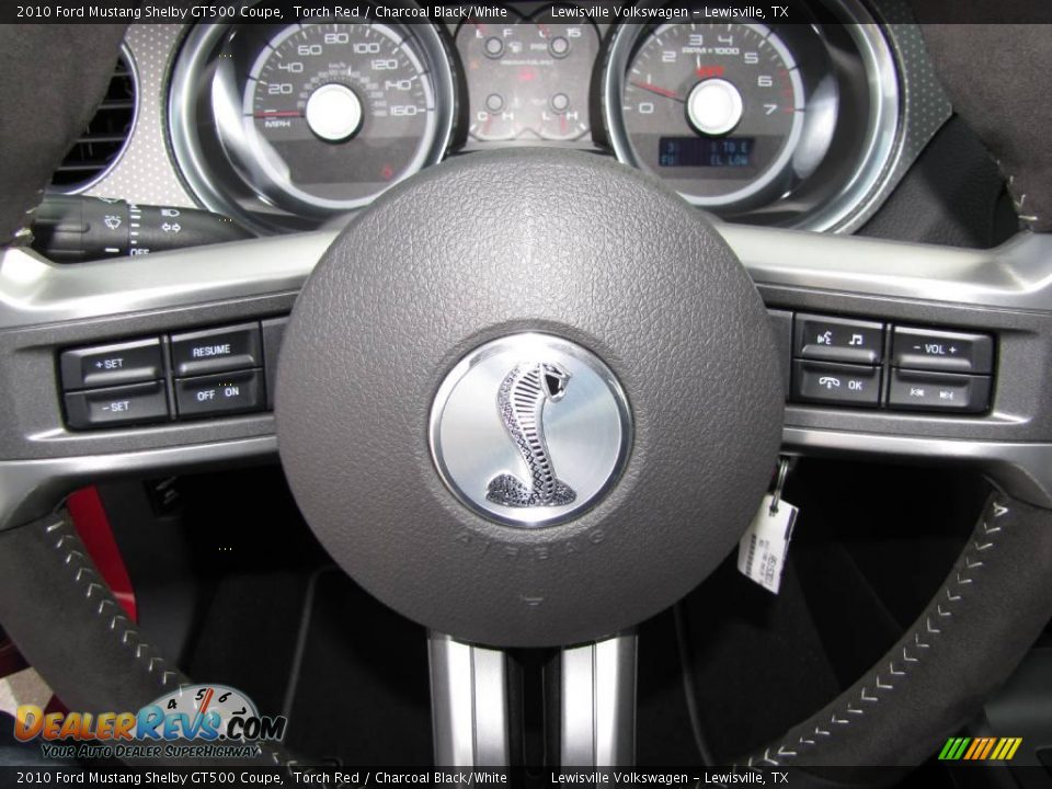 2010 Ford Mustang Shelby GT500 Coupe Torch Red / Charcoal Black/White Photo #32